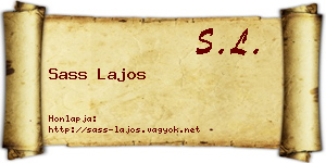 Sass Lajos névjegykártya