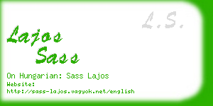 lajos sass business card